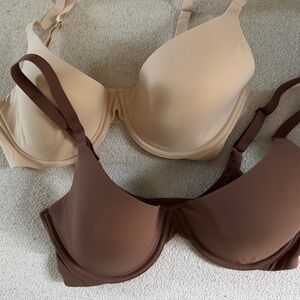 SKIMS Smooth Underwire Bra Duo in Nude and Chocolate